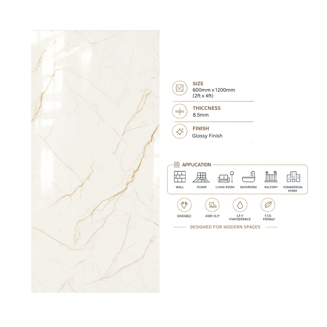CA - Abria Beige Marble Bathroom Tiles - My Home Studio